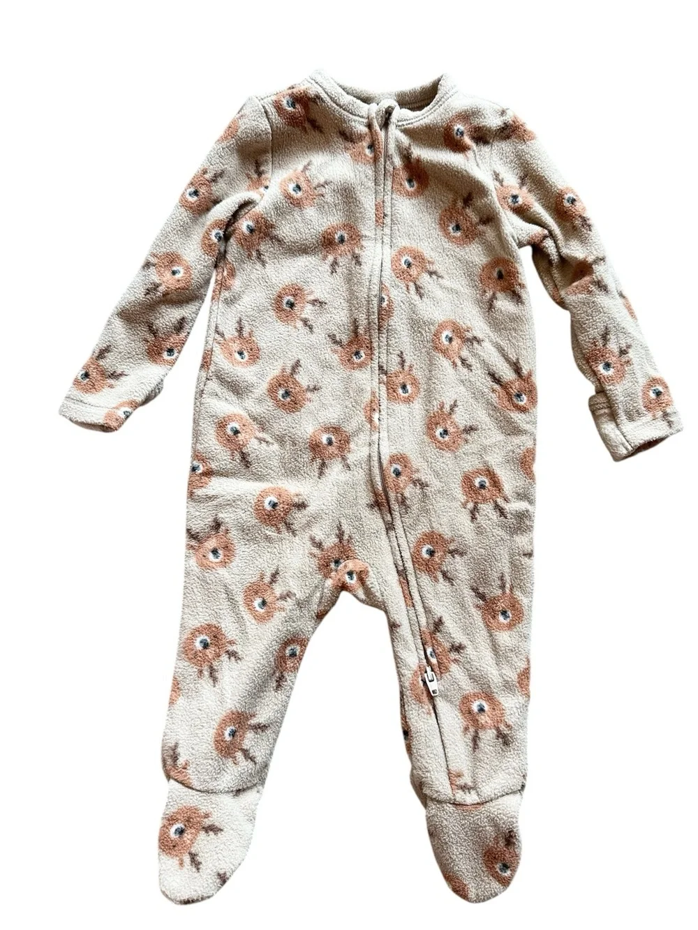 Old Navy lot of 3 fleece/velvet 2-way zip sleep & play footed pajamas 3-6 months